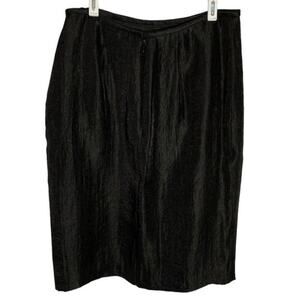 NWT Adrianna Papell Black Textured Metallic Pencil Skirt. Size 8.